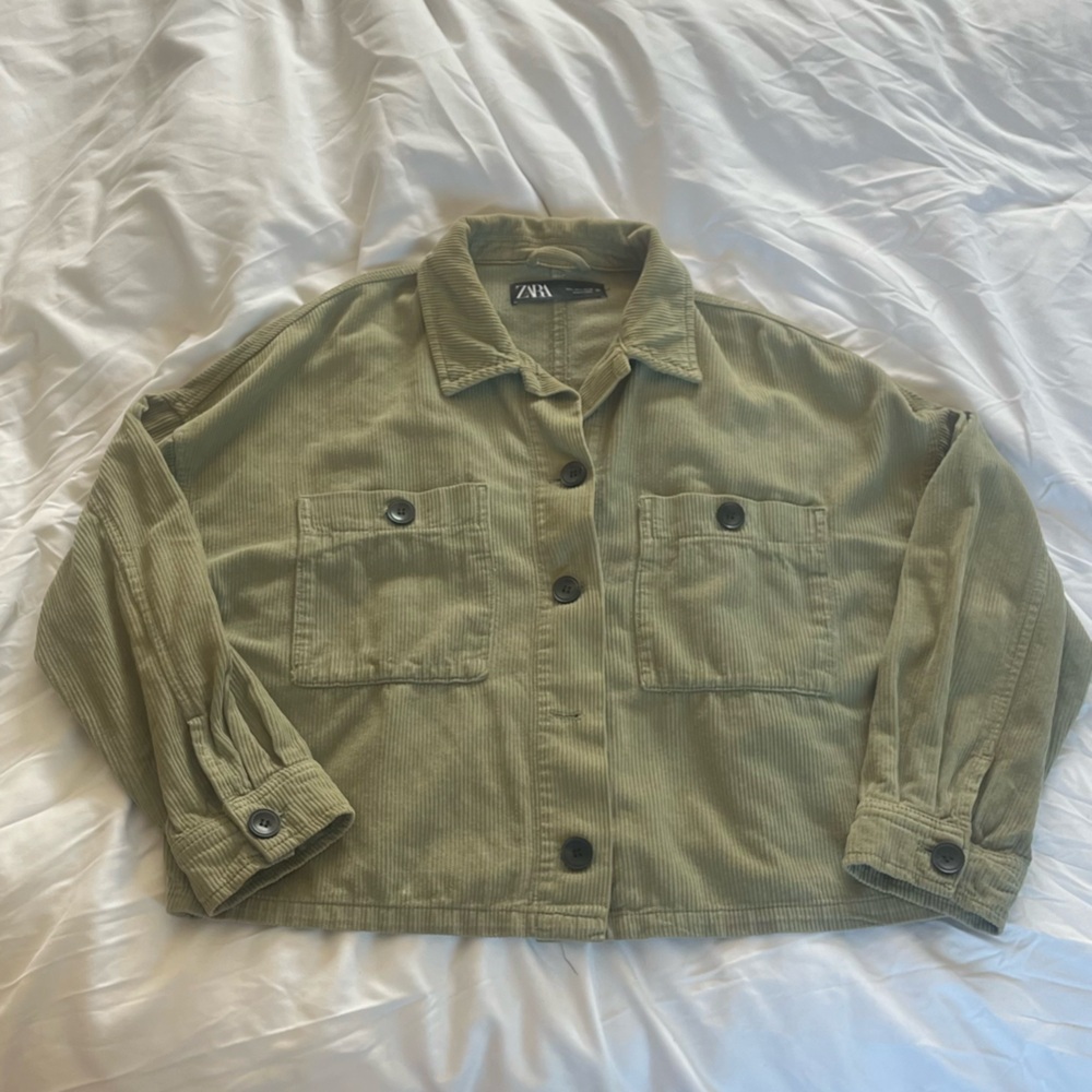 Zara Olive Green Corduroy Jacket